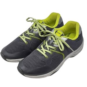 Vionic 335 Emerald/9030 women's gray/yellow mesh, lace up athletic sneak…